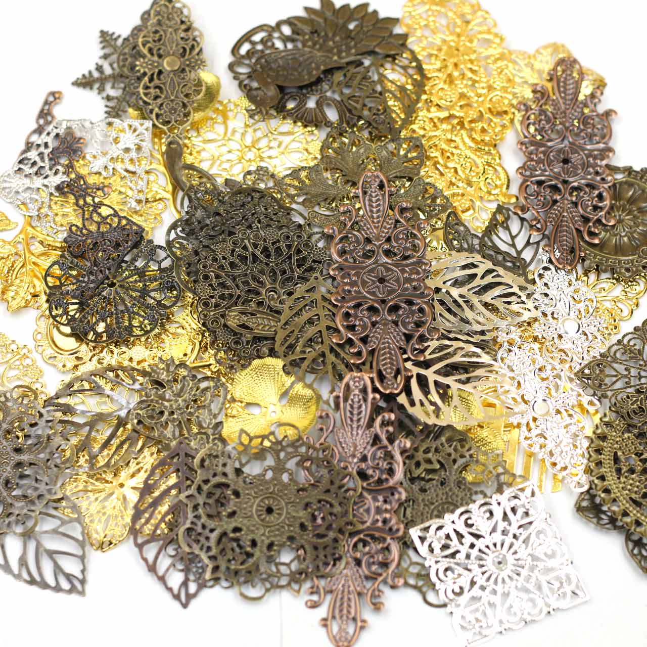 Embellish Craft - Enfeites conectores aleatórios misturados triângulo flor