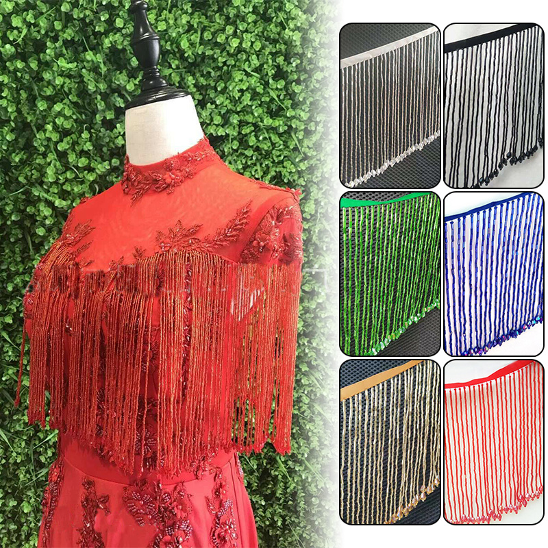 Beaded Trim Fringe - Rendas Frisadas Borla para Cortina De