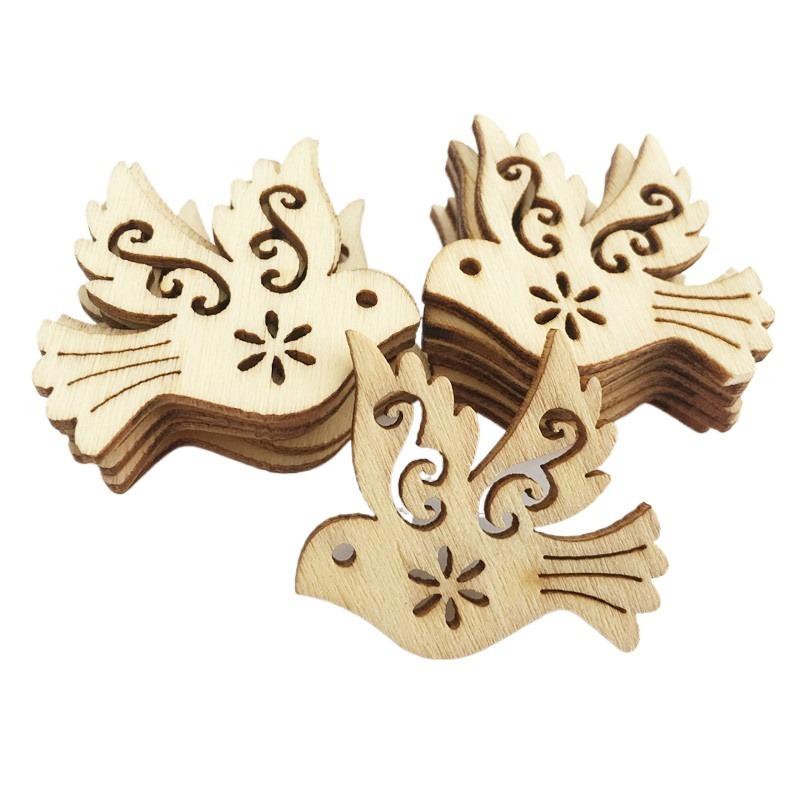 Embellish Craft - 50 Peças de Recortes de Madeira