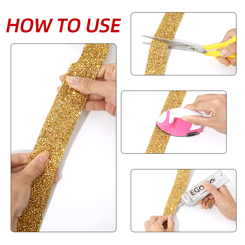 1 jarda/pacote 90cm 10/15mm ho - Rhinestone Banding Trim avaliação e preço