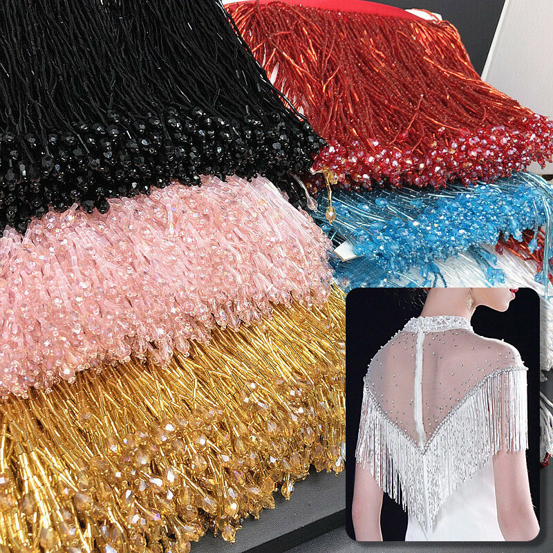 Rendas Frisadas Borla para Cor - Beaded Trim Fringe avaliação e preço